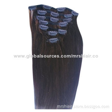 100 virgin Brazilian 70g straight 7 pieces set clip in extensions
